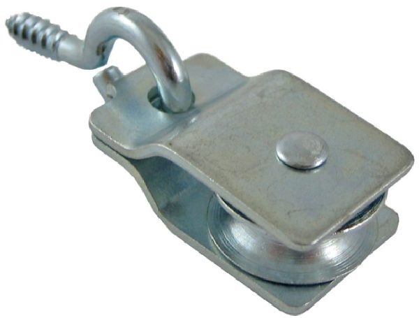 0.75" Lazy Pulley, Steel Wheel, Zinc Frame