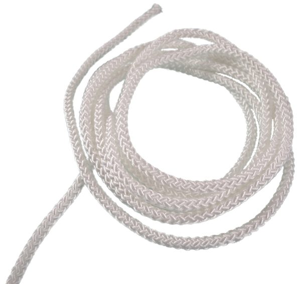 5mm Thick Cross Braided Cord White (Per metre)