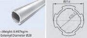 Flowstore Heavy Duty Aluminium Tube 28mm OD, 20.3mm ID (per mtr)