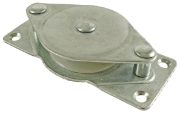 1.5" Side Pulley, Nylon Wheel, Zinc Frame, Single