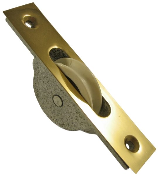 Sash Window Pulley with Brass Plate