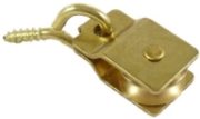 0.75" Lazy Pulley, Brass Wheel, Brass Frame & Eye