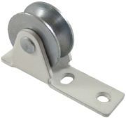 0.75" Guide Pulley, Steel Wheel, White Frame