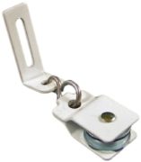 0.75" Adjustable Lazy Pulley, Steel Wheel, White Frame