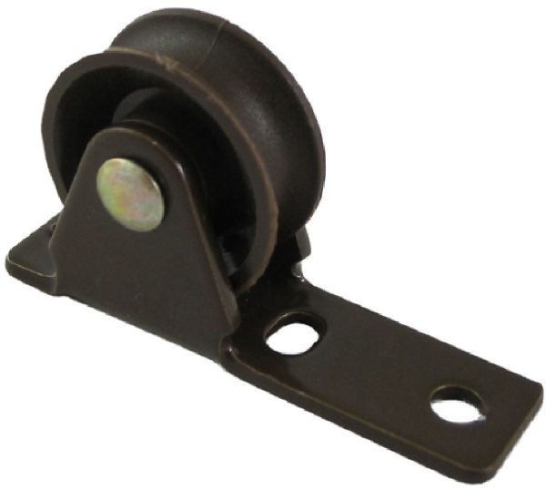 0.75" Guide Pulley, Nylon Wheel, Brown Frame