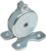 1.5" Upright Pulley, Nylon Wheel, Zinc Frame, Single