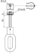 Nice Override Eyebolt with Handcrank, 7mm Hex 150mm long