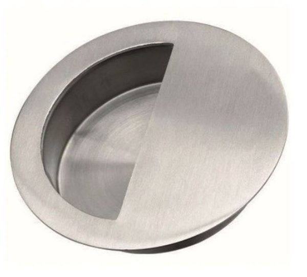 Runners Flush Pull Round Polished Stainless Steel Dia 90mm