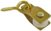 0.5625" Lazy Pulley, Brass Wheel, White Frame