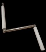 Geiger Folding Crank Handle, Steel, White, 11.9mm Trunnion