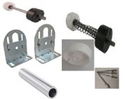 Hopkins 2.25" Gearbox operated Roller Kit, With Brackets & 1m tube - 316 Stainless Steel