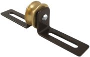 0.75" Slider Pulley, Brass Wheel, Brown Frame