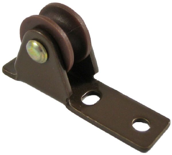 0.5625" Guide Pulley, Nylon Wheel, Brown Frame