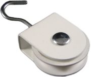 1.25" Awning Pulley, Nylon Wheel, White Frame