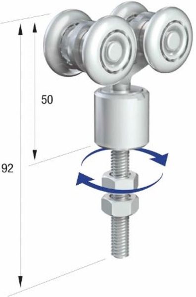 Runners Series 20 DBL Adjustable Steel Hanger- Delrin Wheels