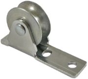 0.75" Guide Pulley, Chrome Plated Frame, Chrome Wheel